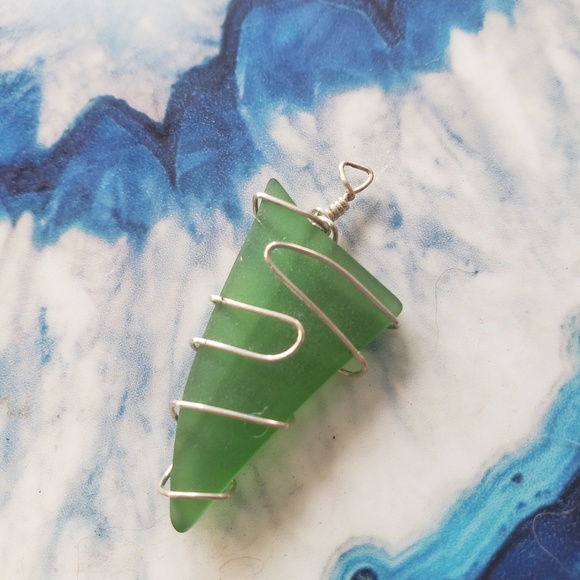 Octopus's Garden Originals Jewelry - Gorgeous Sterling Wrapped Sea Glass Pendant Octopus's Garden Originals Jewelry - Gorgeous Sterling Wrapped Sea Glass Pendant